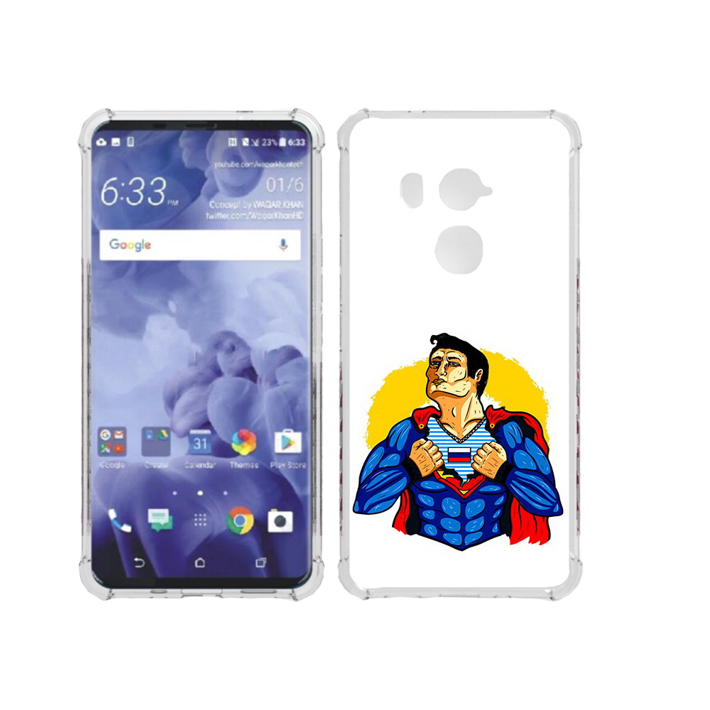 

Чехол MyPads Tocco для HTC U11 Plus русский супермен, Прозрачный, Tocco