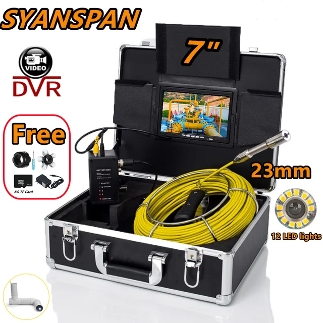 

Эндоскоп проф. Syanspan 40 м. длина, 23 мм. камера, 7" экран c Wi-Fi