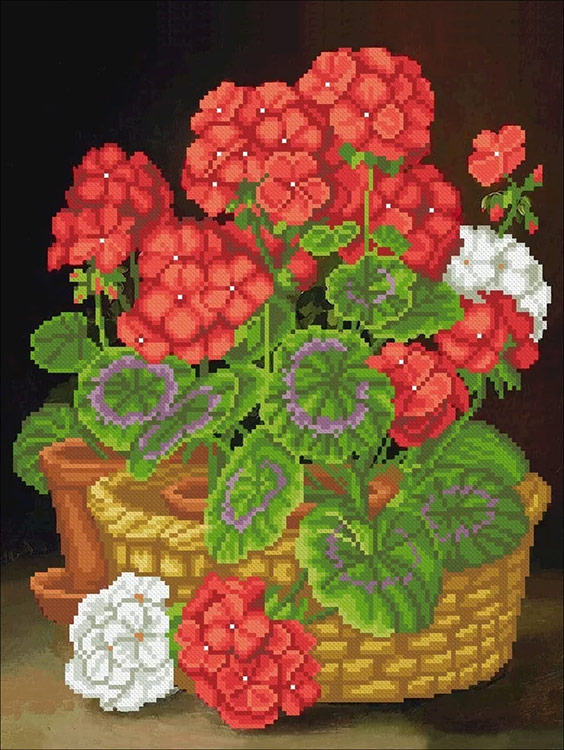 

Рисунок на ткани Герань