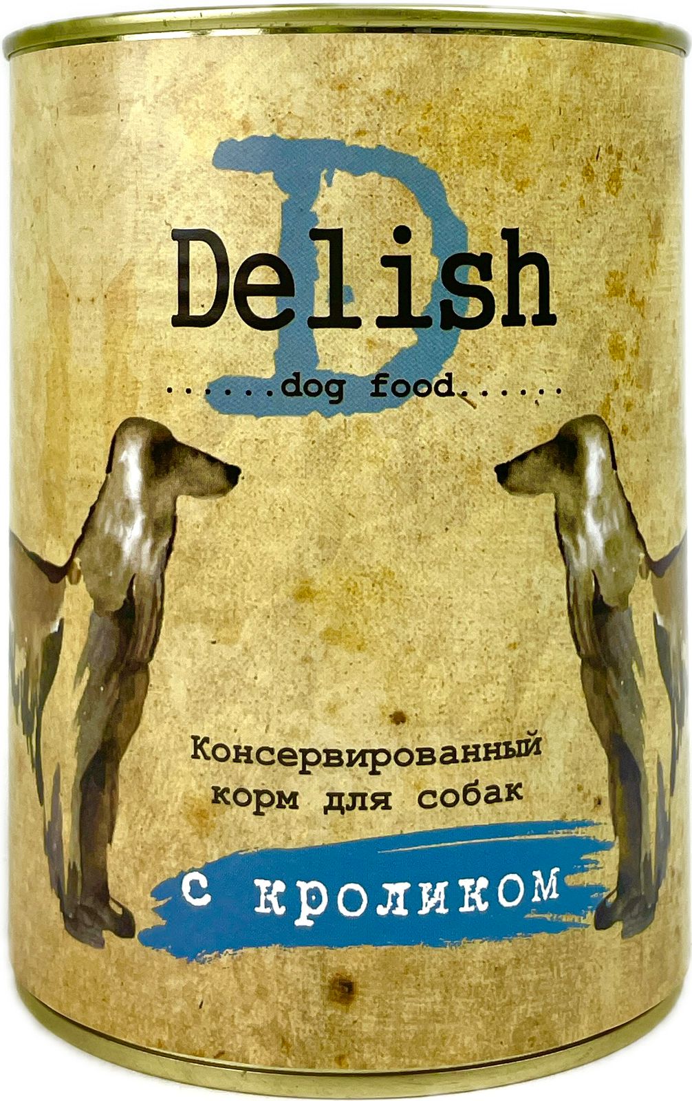 Влажный корм для собак Delish, с кроликом, 970 гр.