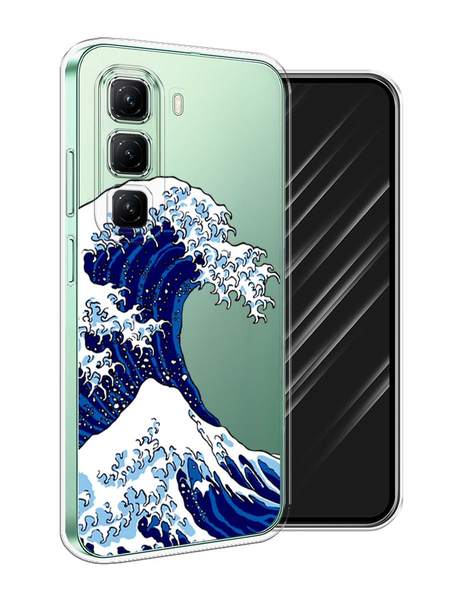 

Чехол Awog на Infinix Hot 50 4G "Волна в Канагаве", Синий;белый, 3106550-1