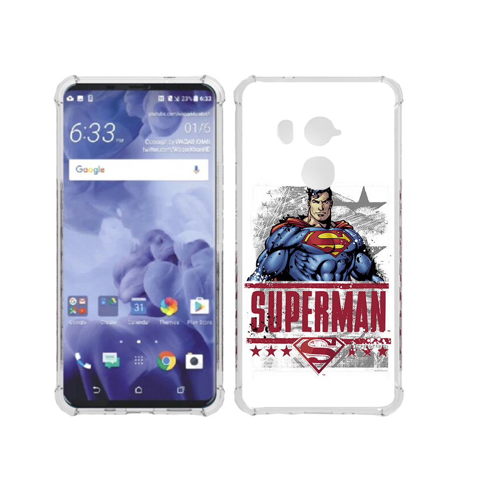 

Чехол MyPads Tocco для HTC U11 Plus рисунок супермен, Прозрачный, Tocco