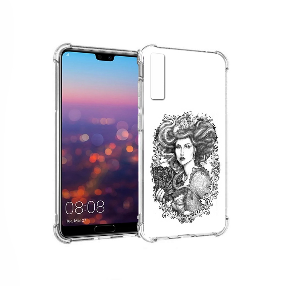 

Чехол MyPads Tocco для Huawei P20 Pro медуза черно белый (PT108144.28.472), Прозрачный, Tocco