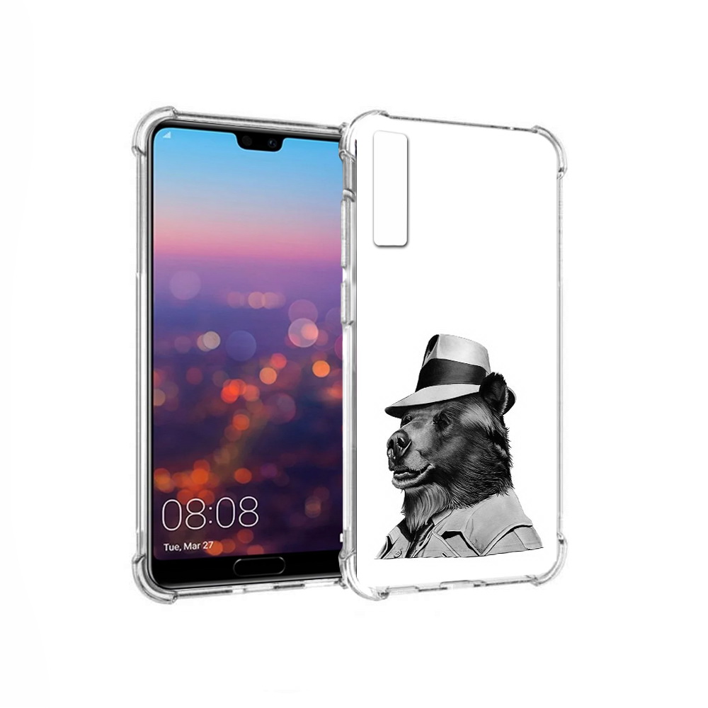 Чехол MyPads Tocco для Huawei P20 Pro медведь в шляпе (PT108144.28.465)