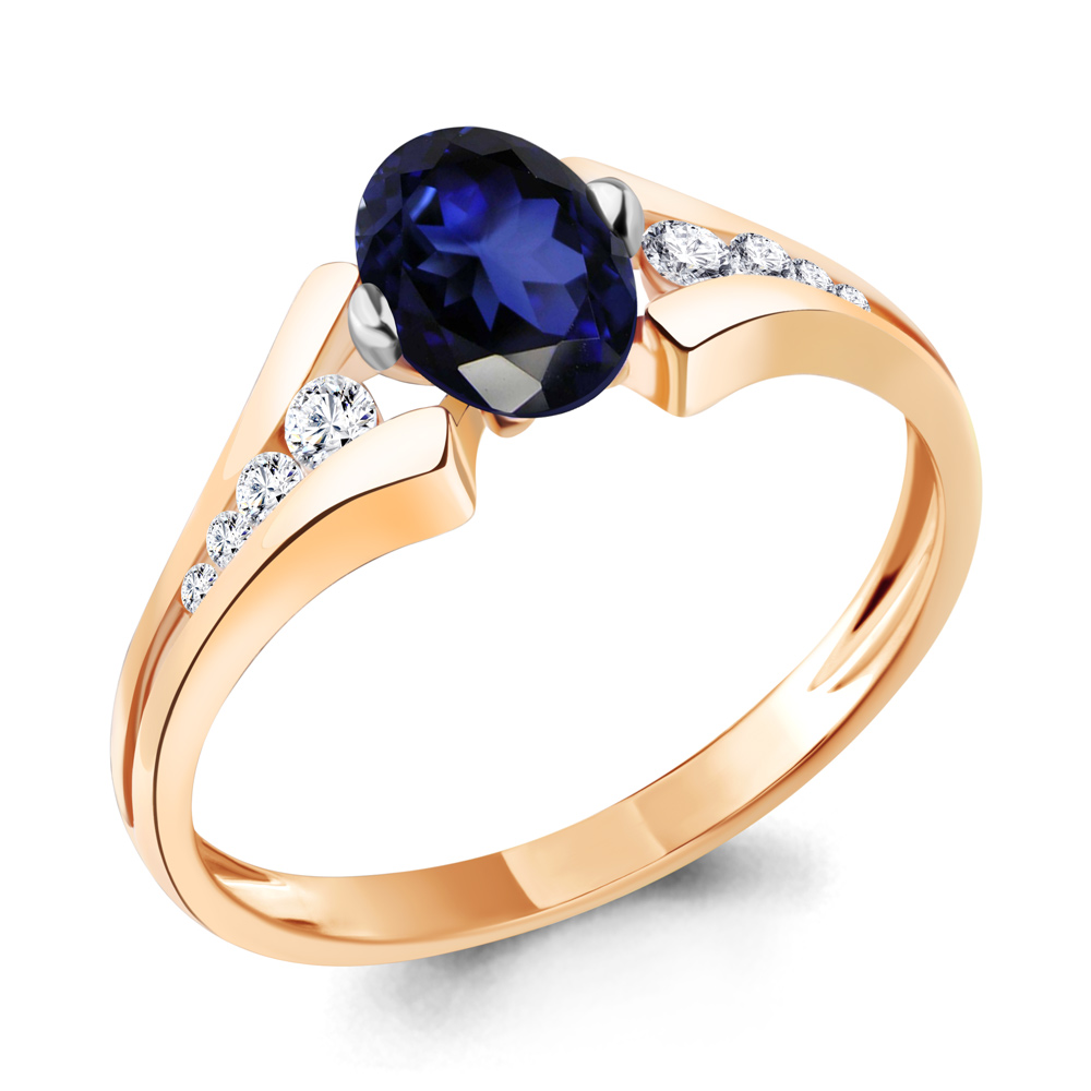 

Кольцо из красного золота с бриллиантом/сапфиром р., Aquamarine 961811к, 961811к_585_кз