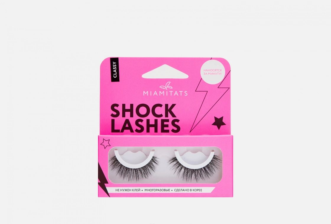 Ресницы накладные Miamitats Shock Lashes Classy многоразовые, 1 пара накладные ресницы пучки nesurabeauty 10d c mix 10 11 12 mm многоразовые