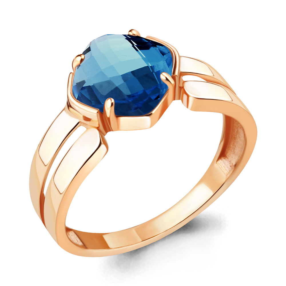 

Кольцо из серебра с топазом искусственным р., Aquamarine 6922293, 6922293_925_з