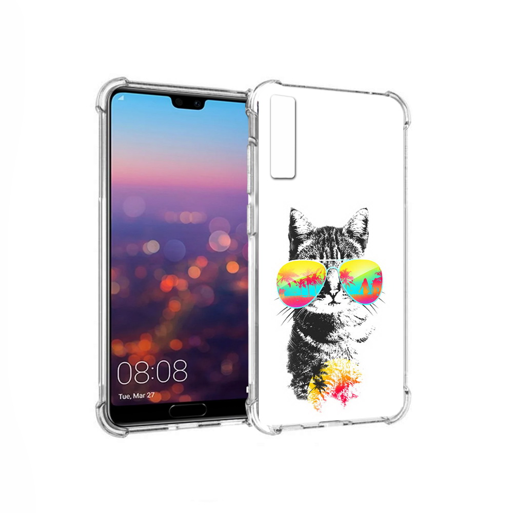 

Чехол MyPads Tocco для Huawei P20 Pro крутой кот (PT108144.28.425), Прозрачный, Tocco