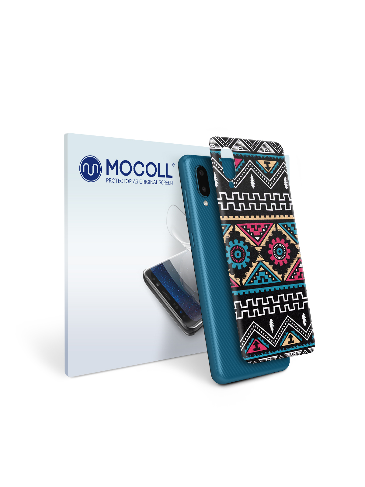 

Пленка защитная MOCOLL для задней панели Samsung Galaxy A02 Богемный узор Икат
