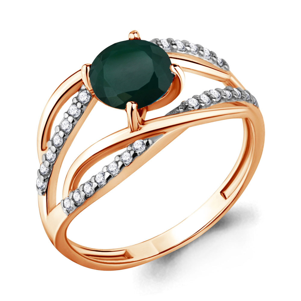 

Кольцо из серебра с агатом/фианитом р., Aquamarine 6520609А, 6520609А_925_з