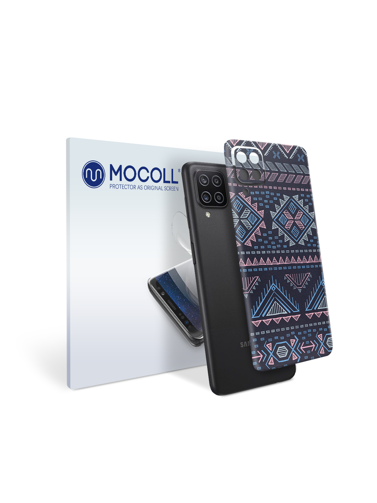 

Пленка защитная MOCOLL для задней панели Samsung Galaxy A12 Богемный узор Аргайл