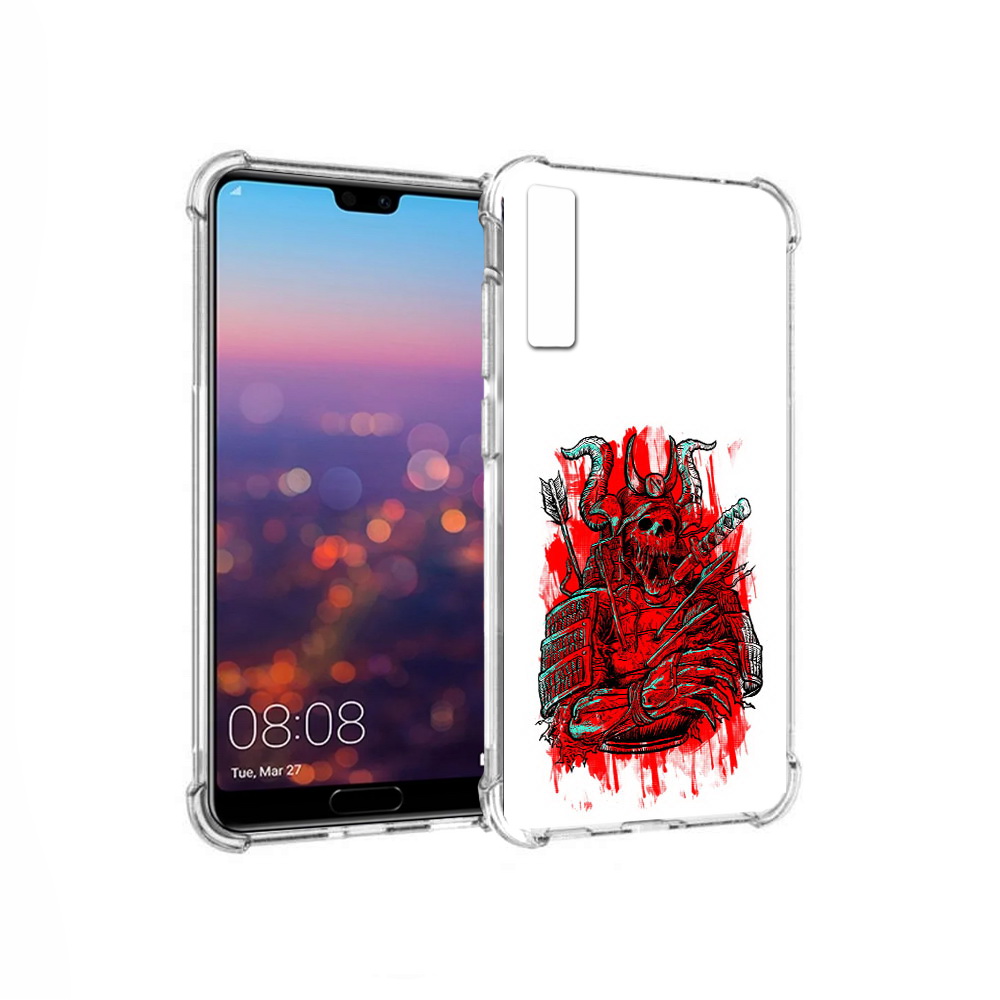 

Чехол MyPads Tocco для Huawei P20 Pro красный скелет воин (PT108144.28.413), Прозрачный, Tocco