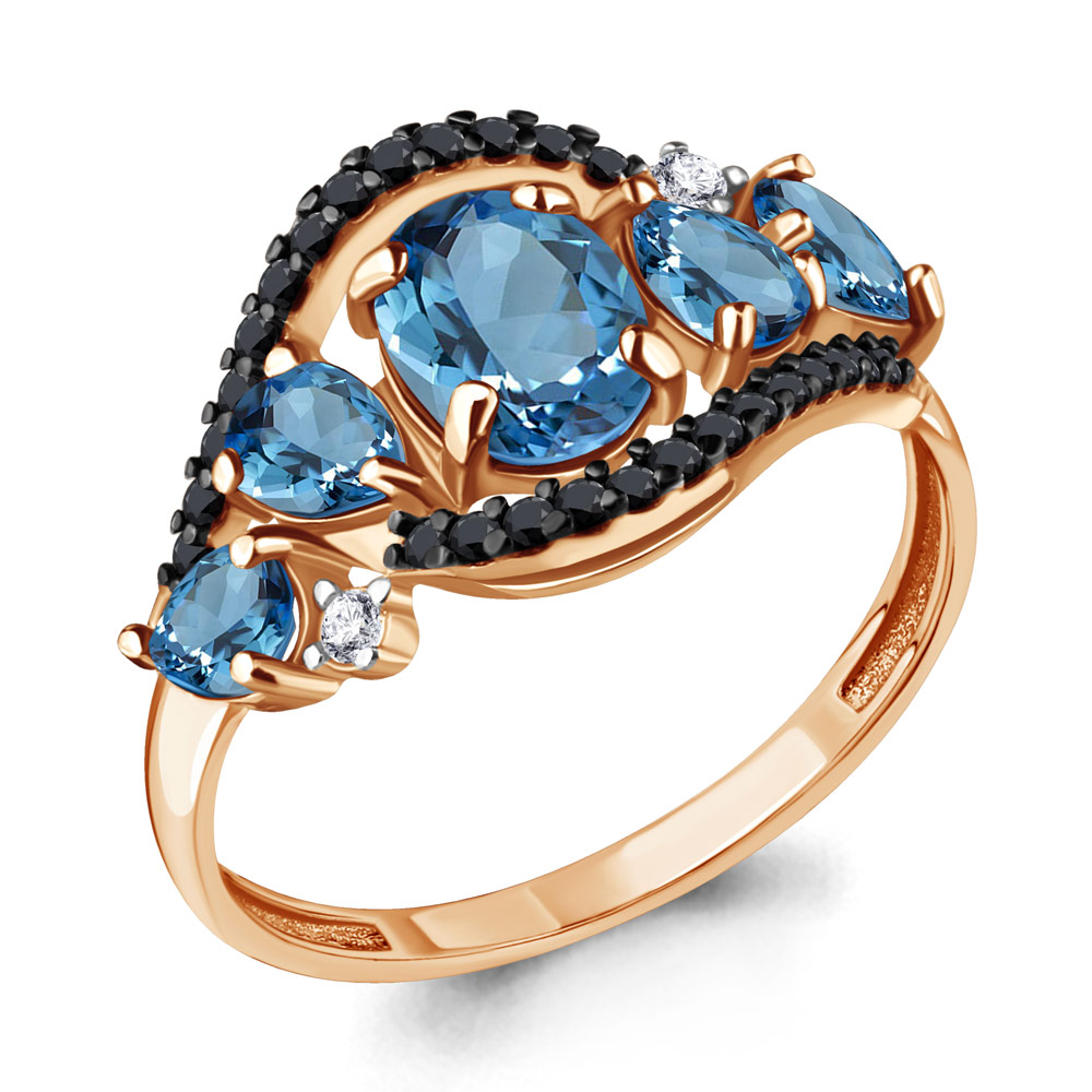 

Кольцо из серебра с топазом/фианитом/нанокристаллом р. Aquamarine 6574505Ч, 6574505Ч_925_з
