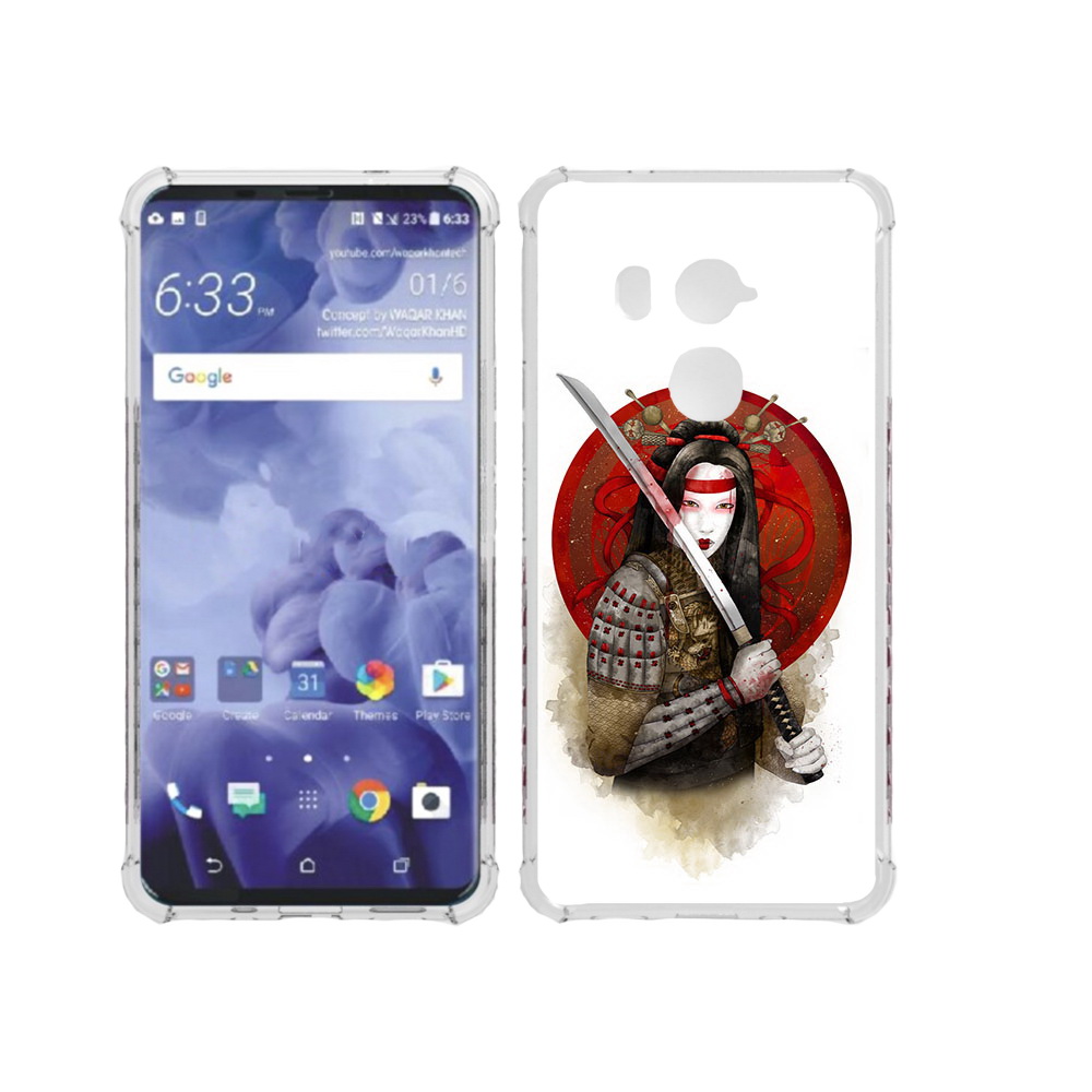

Чехол MyPads Tocco для HTC U11 Plus рисованная девушка с катаной, Прозрачный, Tocco