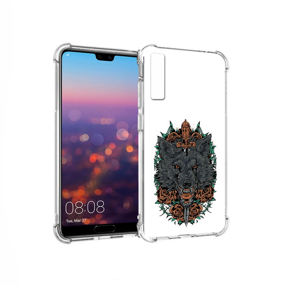 

Чехол MyPads Tocco для Huawei P20 Pro красивый злой волк (PT108144.28.409), Прозрачный, Tocco