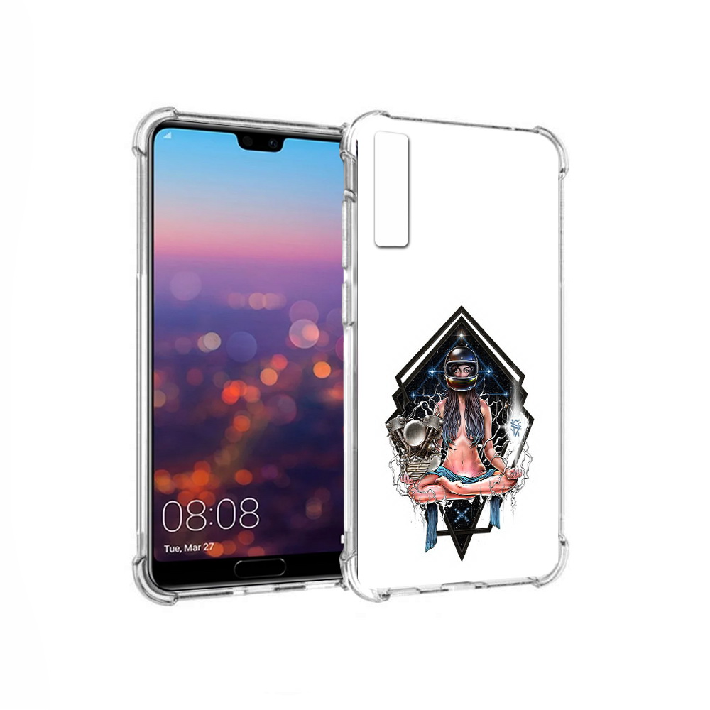 

Чехол MyPads Tocco для Huawei P20 Pro красивая девушка в шлеме (PT108144.28.406), Прозрачный, Tocco