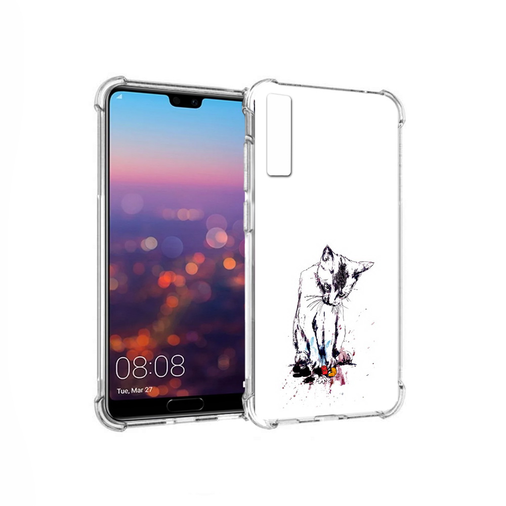 

Чехол MyPads Tocco для Huawei P20 Pro кот и микки (PT108144.28.399), Прозрачный, Tocco