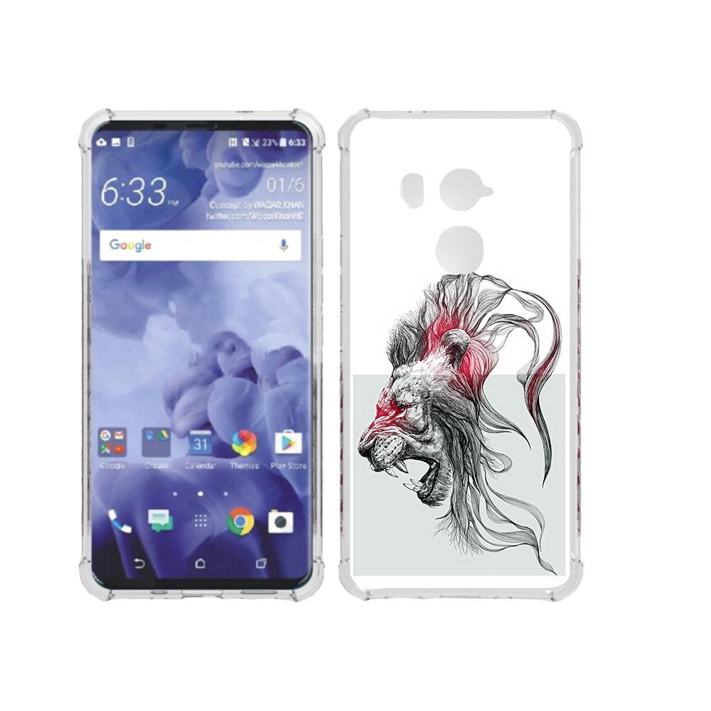 

Чехол MyPads Tocco для HTC U11 Plus разъяренный лев, Прозрачный, Tocco