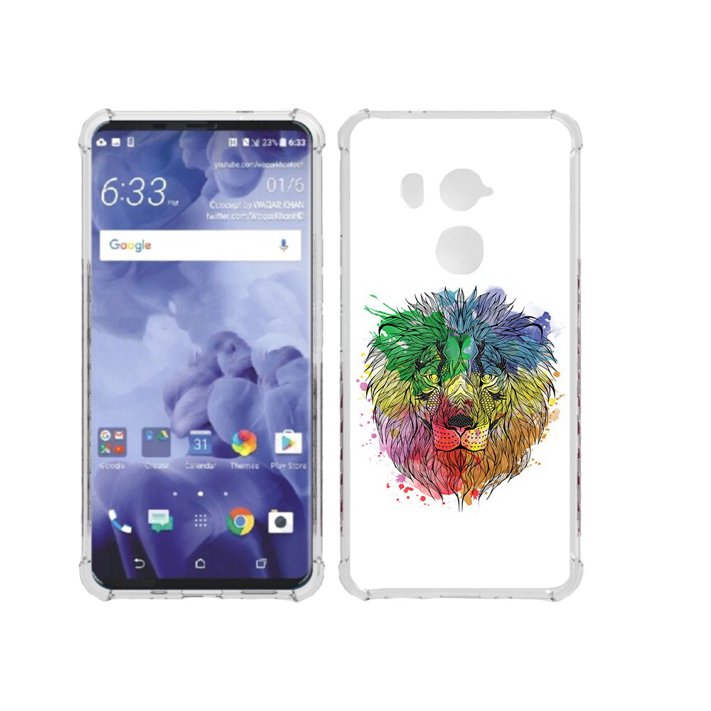

Чехол MyPads Tocco для HTC U11 Plus разноцветный гордый лев, Прозрачный, Tocco