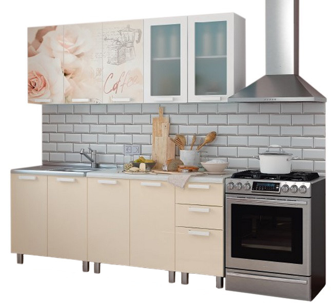 

Гарнитур кухонный BTS Латте 2000мм Крем