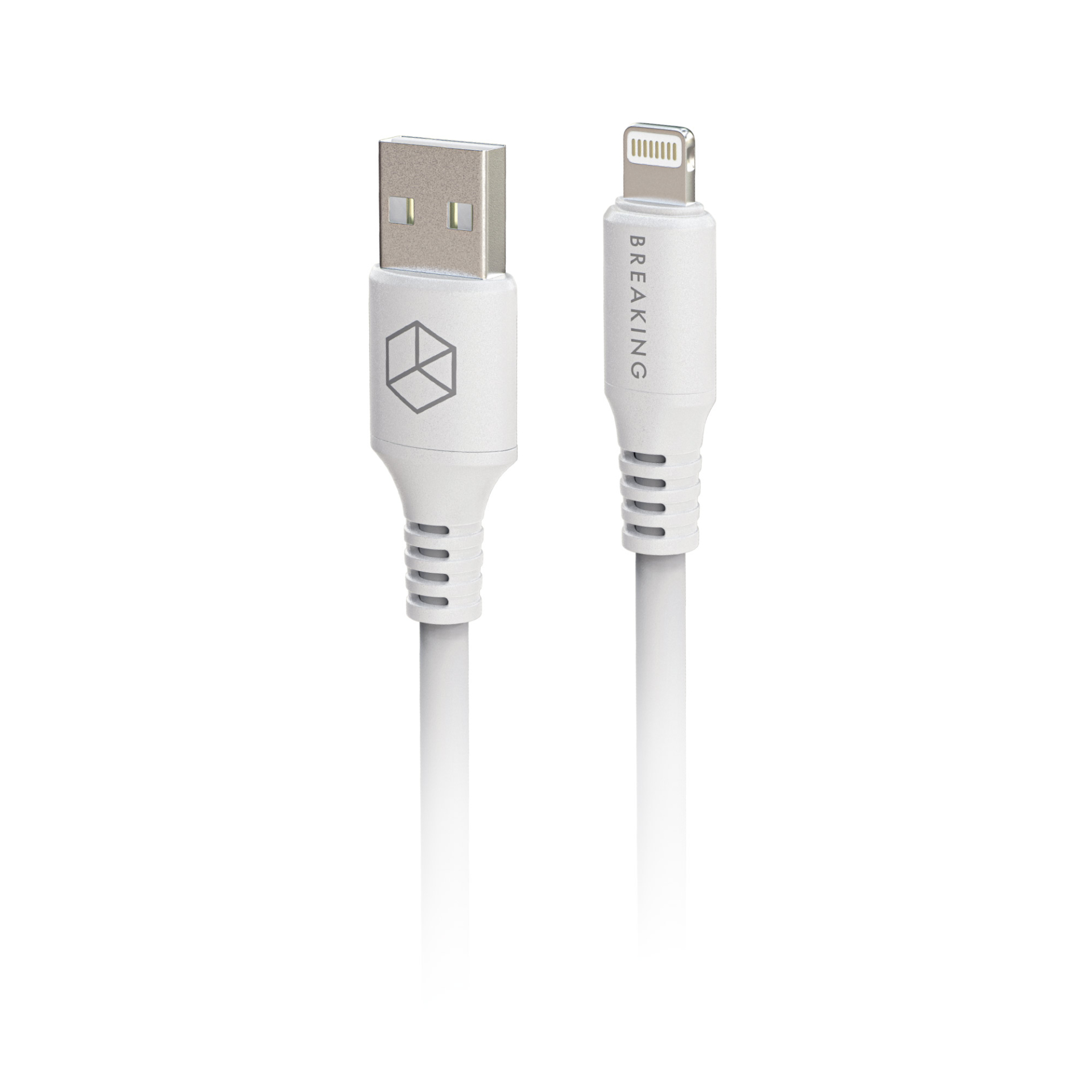 Кабель Breaking Soft Touch K19, USB-A - Lightning, 3.0А, 1м (Белый)