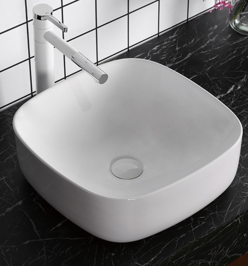 

Раковина накладная Cerutti SPA CR0010 белая квадратная 425*425*150, Белый, CR0010