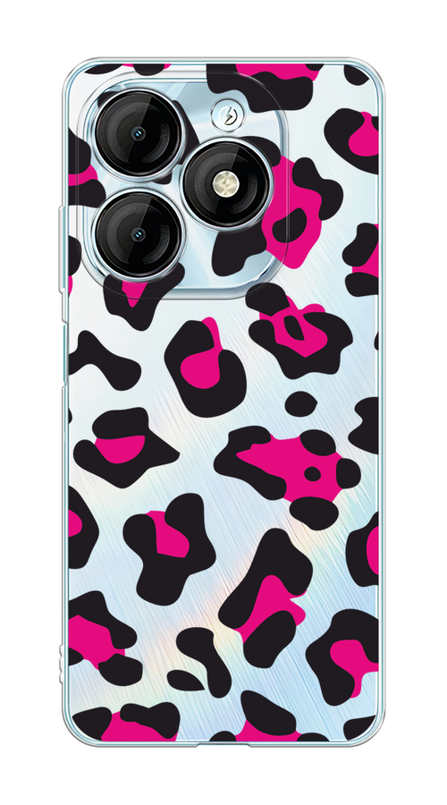 

Чехол на Itel P55 "Pink cow spots", Черный;розовый, 3201850-1