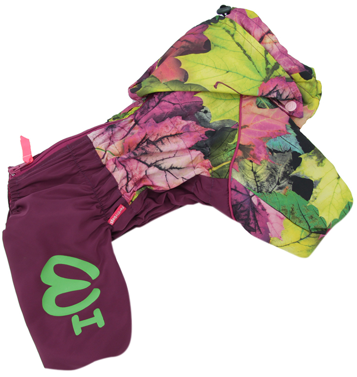 

Дождевик для собак FOR MY DOGS Листья, женский, красный, 18, длина спины 36 см, 341SS-2018 F