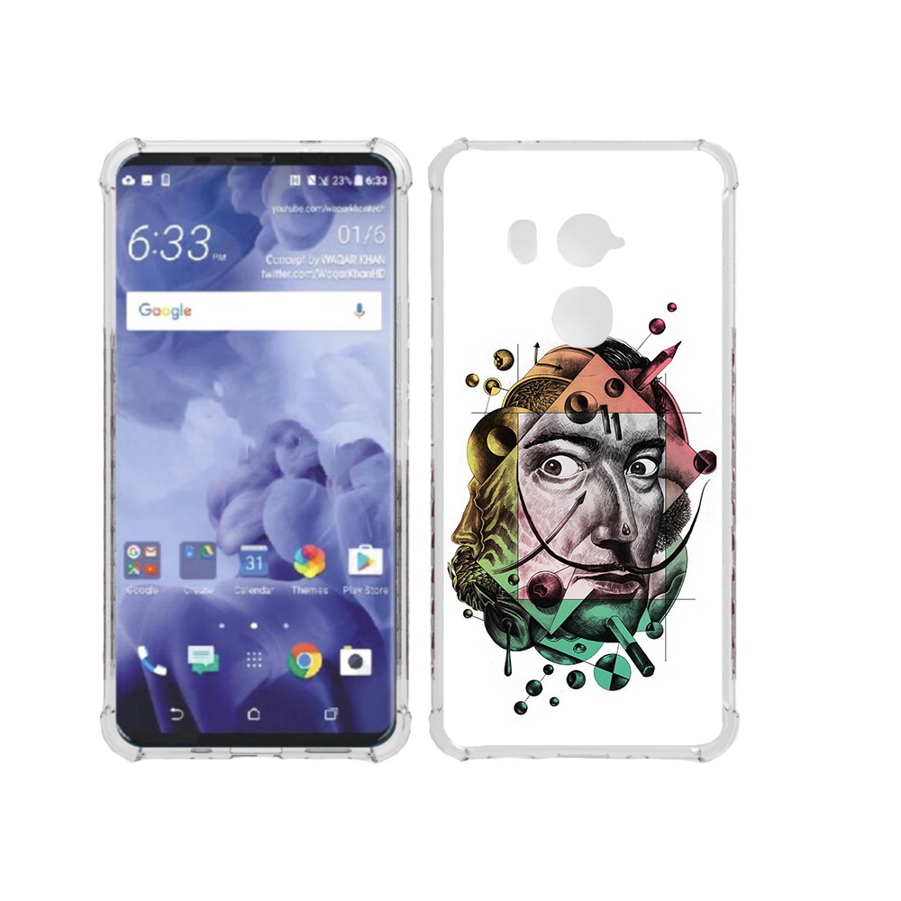 

Чехол MyPads Tocco для HTC U11 Plus разноцветное лицо абстракция, Прозрачный, Tocco