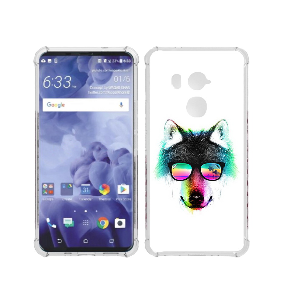 

Чехол MyPads Tocco для HTC U11 Plus радужный волк, Прозрачный, Tocco