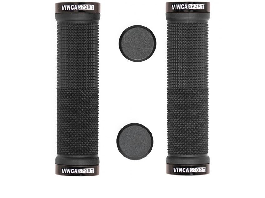 

Грипсы 129мм VINCA с метал. зажимами и заглушками (black/black)