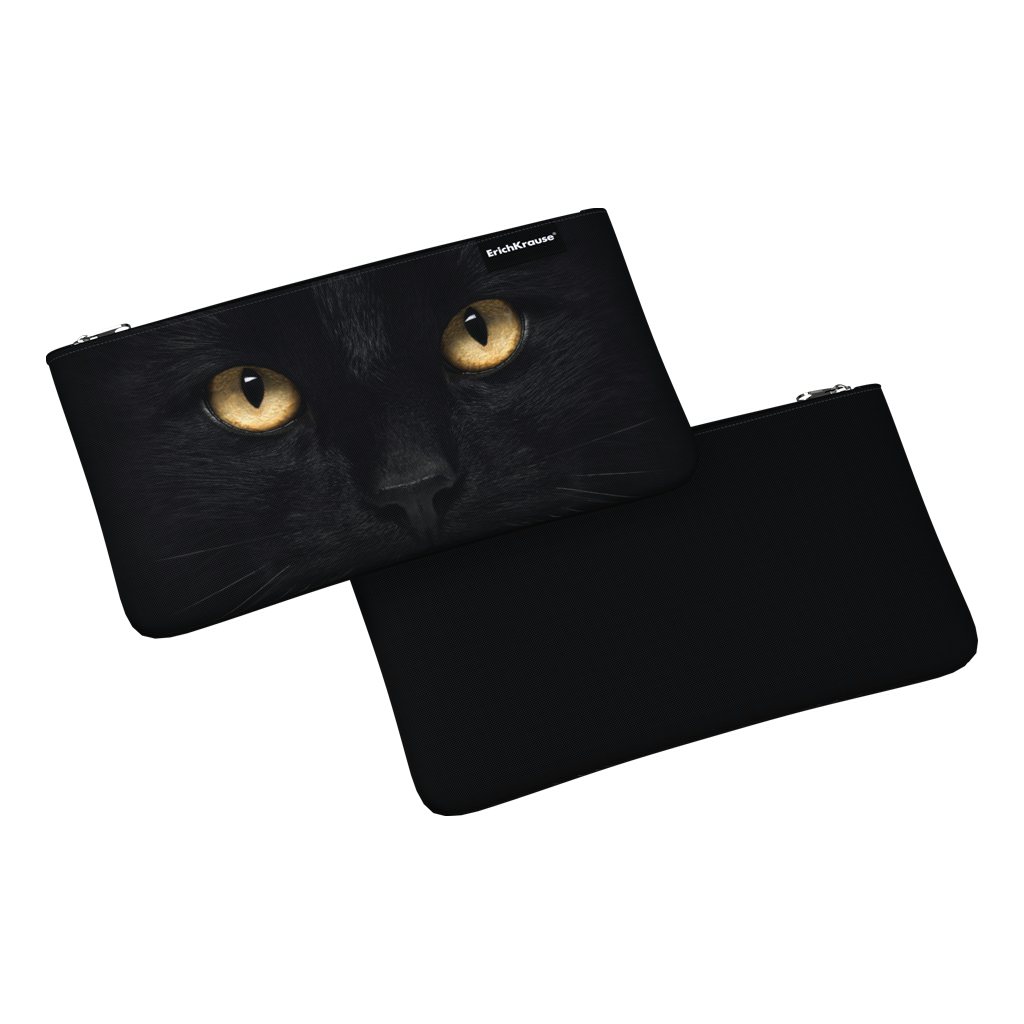 

Пенал ErichKrause мягкий 1 отделение 22х12см конверт Light Black Cat, Черный, 1822445