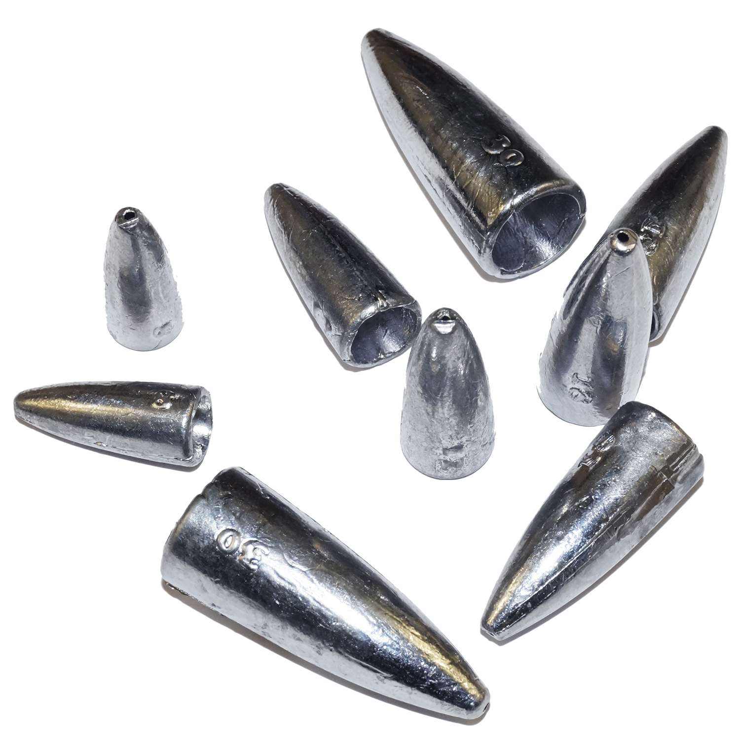 

Грузила Cargo D2167-20 18 гр. 20 шт. пуля, свинец, Серебристый