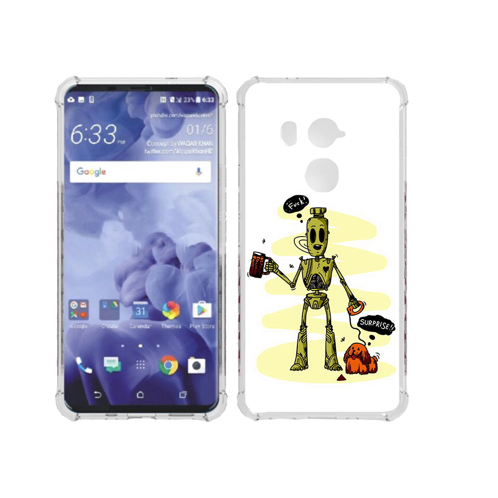 

Чехол MyPads Tocco для HTC U11 Plus прикольный робот, Прозрачный, Tocco