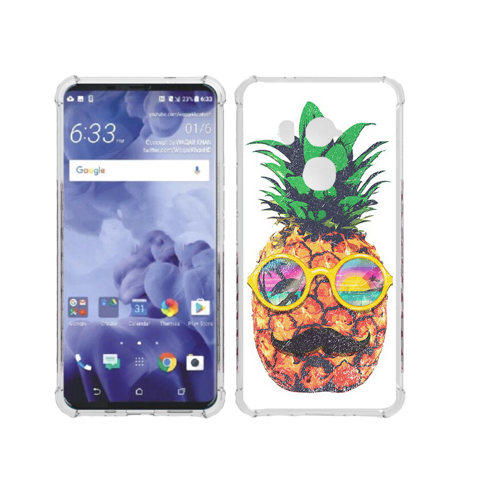 

Чехол MyPads Tocco для HTC U11 Plus прикольный ананас с лицом, Прозрачный, Tocco