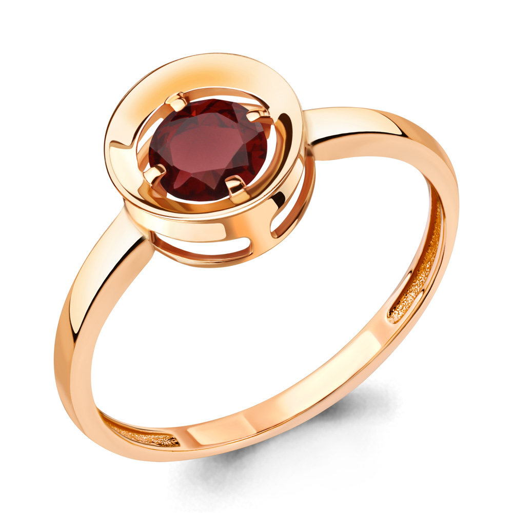 

Кольцо из серебра с гранатом р., Aquamarine 6942003, 6942003_925_з