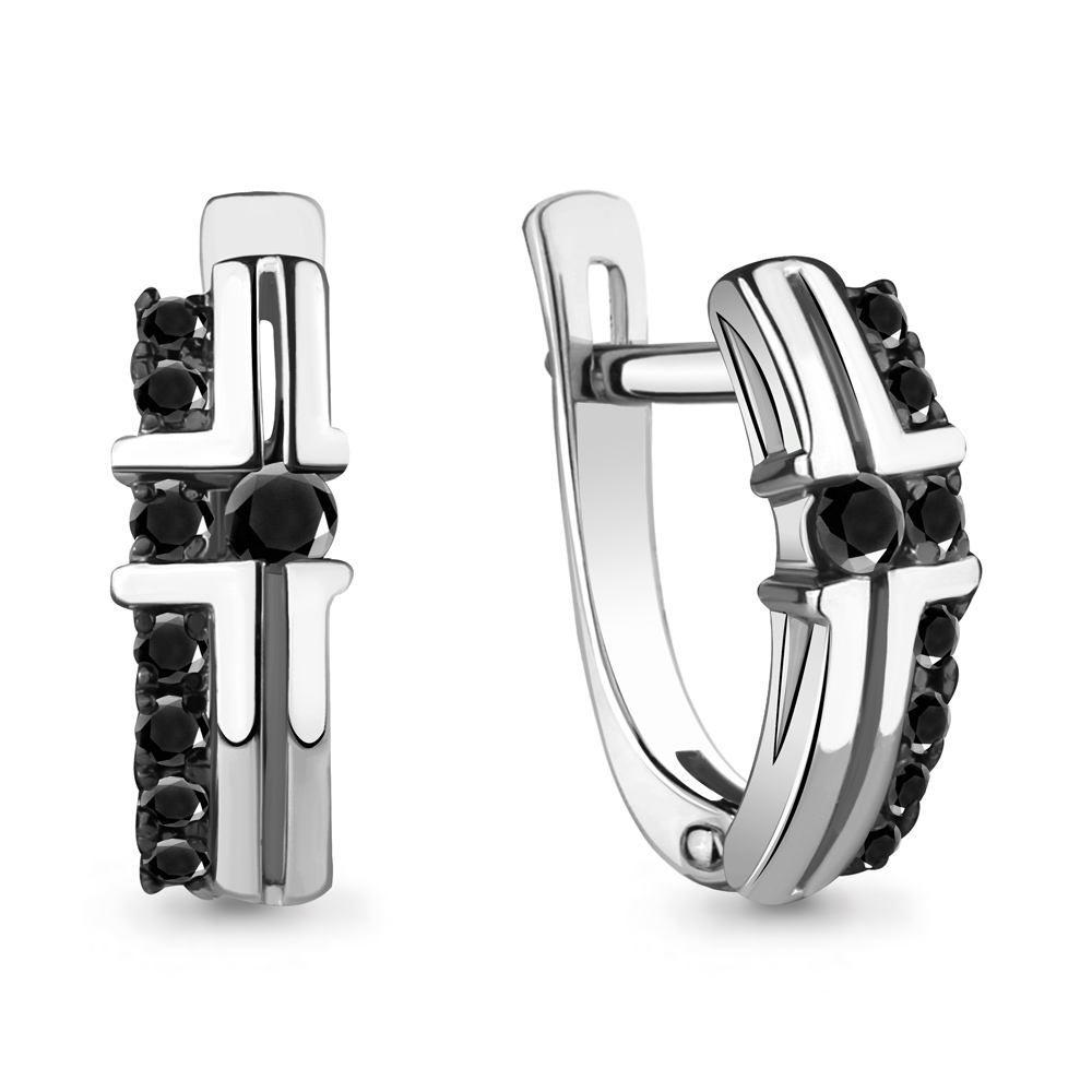 

Серьги из белого золота с бриллиантом Aquamarine 942425Ч, 942425Ч_585_бз