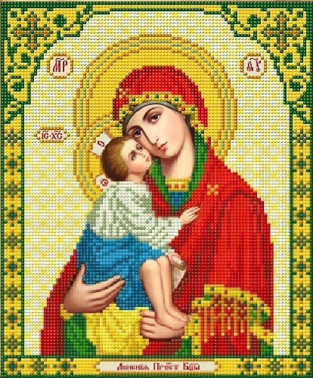 

Рисунок на ткани Божья Матерь Донская