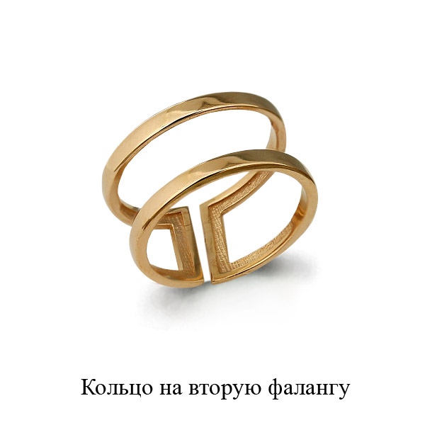 

Кольцо фаланговое из красного золота р., Aquamarine 57001, 57001_585_кз