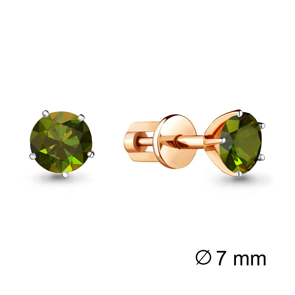 

Серьги-пусеты из серебра с султанитом искусственным Aquamarine 4403919, 4403919_925_з