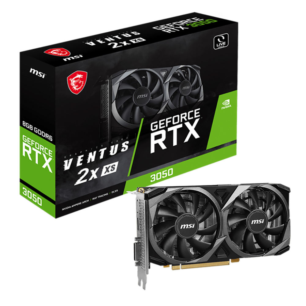 

Видеокарта MSI NVIDIA GeForce RTX 3050 VENTUS 2X XS, GeForce RTX 3050 VENTUS 2X XS