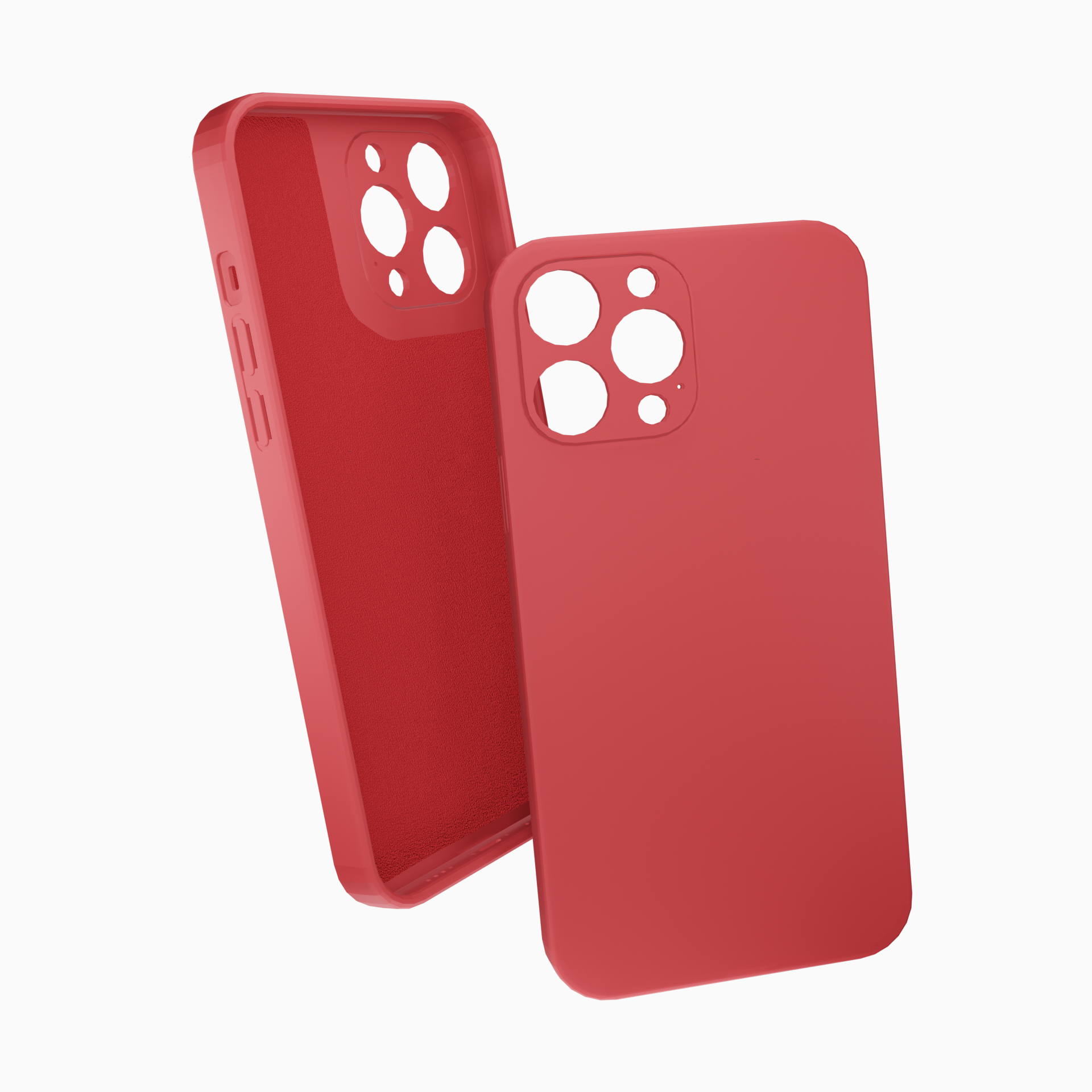 фото Чехол накладка qvatra с защитой камеры для iphone 13 pro max и ворсом красный