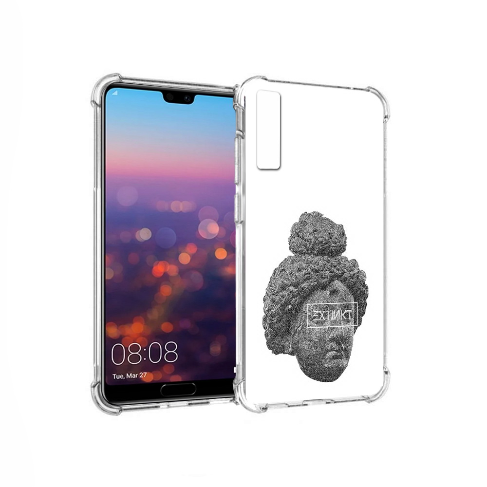 

Чехол MyPads Tocco для Huawei P20 Pro каменное лицо девушки (PT108144.28.383), Прозрачный, Tocco