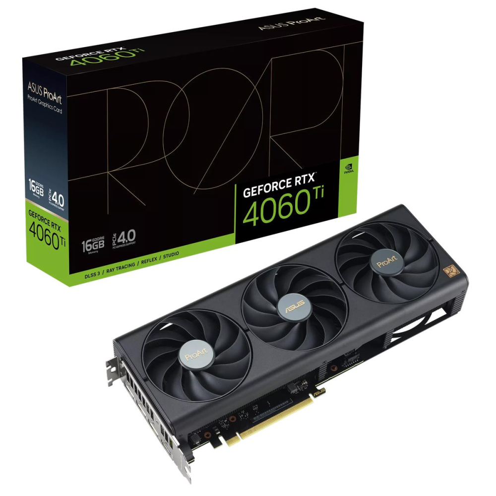 

Видеокарта ASUS PROART-RTX4060TI-16G, GeForce RTX 4060 Ti ProArt