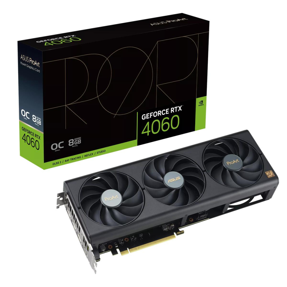 

Видеокарта Asus GeForce RTX 4060 ProArt OC edition, 8G, D6 [PROART-RTX4060-O8G], GeForce RTX 4060 ProArt OC