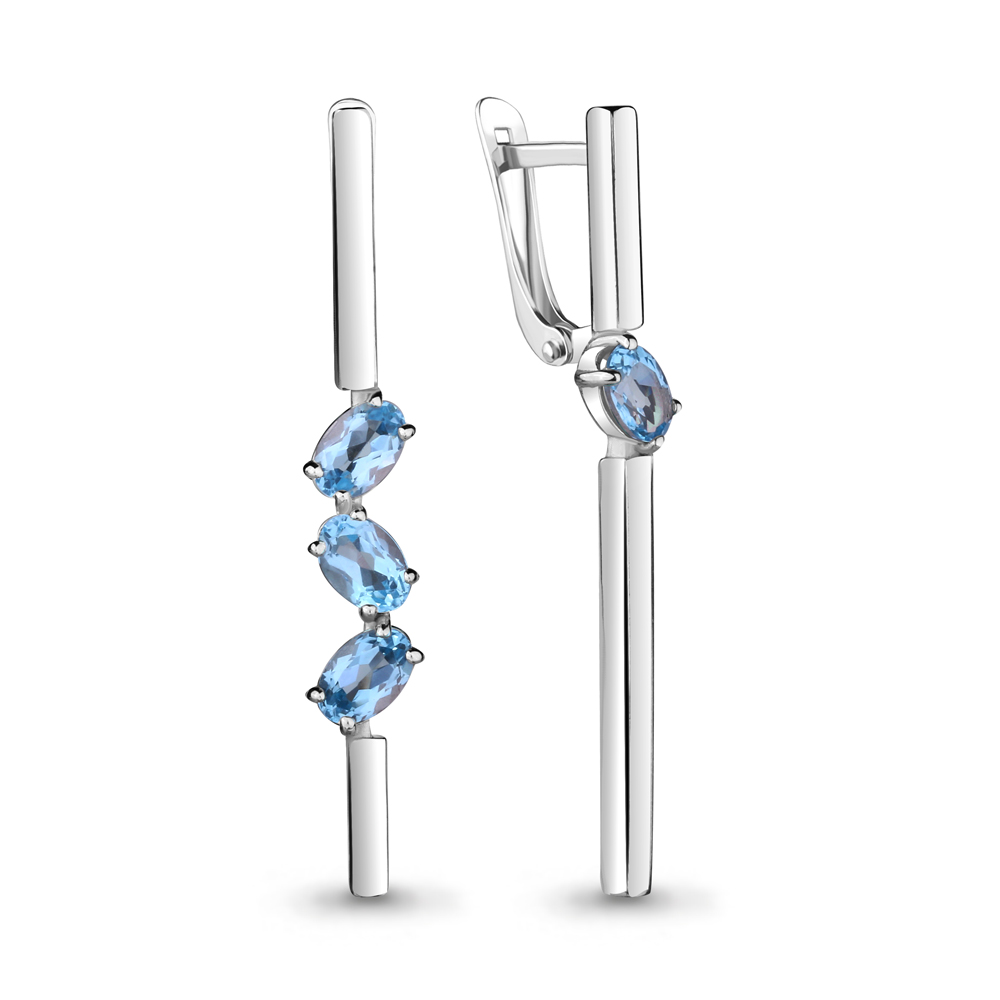 

Серьги из серебра с топазом Aquamarine 4748605, 4748605_925_р
