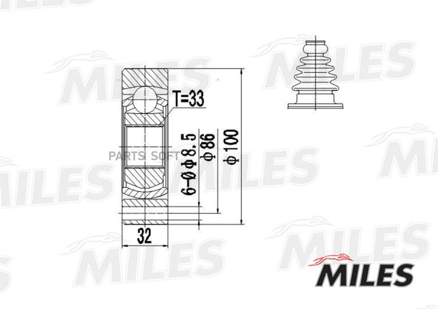

MILES Шрус MILES ga10034 комплект