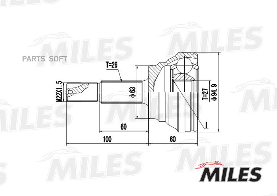 

MILES Шрус MILES ga20499 комплект
