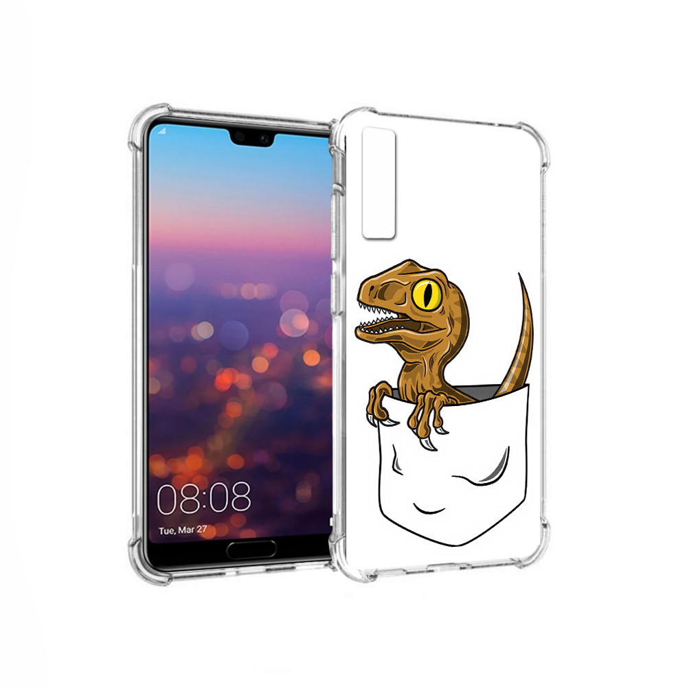 

Чехол MyPads Tocco для Huawei P20 Pro динозавр в кармане (PT108144.28.327), Прозрачный, Tocco