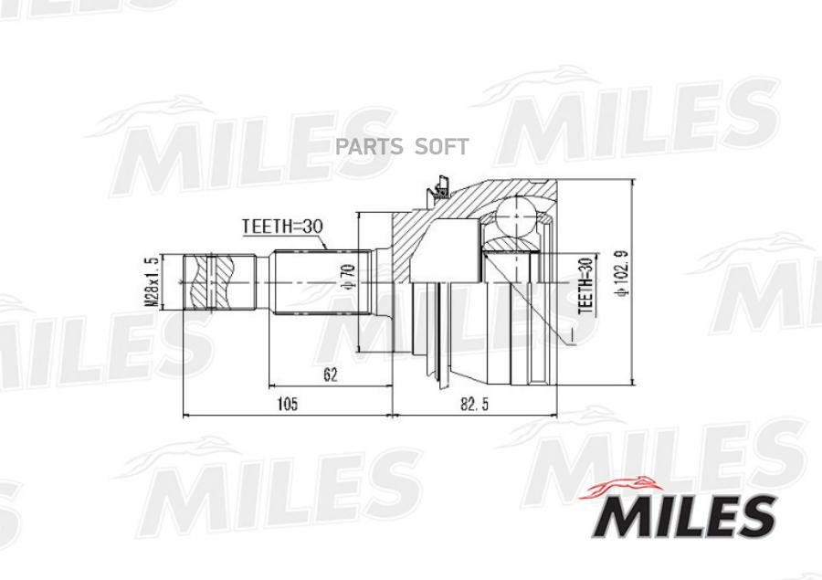 

MILES Шрус MILES ga20449 комплект